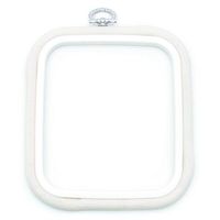 Bastidor Flexível para Bordado Quadrado Branco - Nurge 12,5x14,5 cm