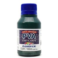 Tinta PVA Cintilante para Artesanato 100ml - Corfix 373 verde esmeralda