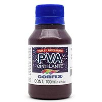 Tinta PVA Cintilante para Artesanato 100ml - Corfix 358 black grape