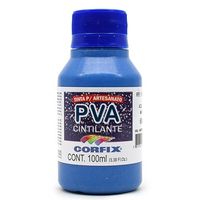 Tinta PVA Cintilante para Artesanato 100ml - Corfix 600 azul mar