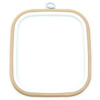 Bastidor Flexível para Bordado Quadrado Bege - Nurge 18,0x20,0 cm