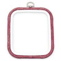 Bastidor Flexível para Bordado Quadrado Vermelho - Nurge 12,5x14,5 cm