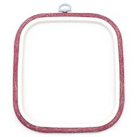 Bastidor Flexível para Bordado Quadrado Vermelho - Nurge 18,0x20,0 cm