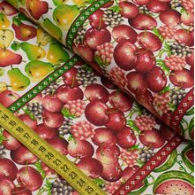 Tecido Estampado para Patchwork - Barrado de Cozinha : Frutas (0,50x1,40)