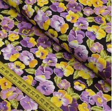 Tecido Estampado para Patchwork - Amor Perfeito : Fundo Preto com Floral (0,50x1,40)