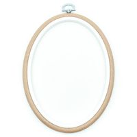 Bastidor Flexível para Bordado Oval Bege - Nurge   19cm