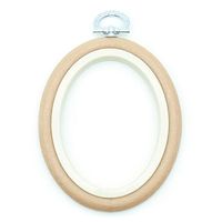 Bastidor Flexível para Bordado Oval Bege - Nurge   10,5cm