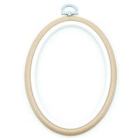 Bastidor Flexível para Bordado Oval Bege - Nurge   15cm