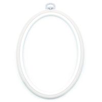 Bastidor Flexível para Bordado Oval Branco - Nurge 19cm