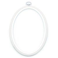 Bastidor Flexível para Bordado Oval Branco - Nurge 19cm