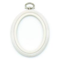 Bastidor Flexível para Bordado Oval Branco - Nurge 10,5cm