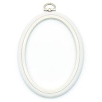 Bastidor Flexível para Bordado Oval Branco - Nurge 15cm