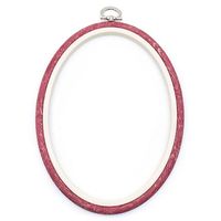 Bastidor Flexível para Bordado Oval Vermelho - Nurge 19cm