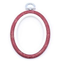 Bastidor Flexível para Bordado Oval Vermelho - Nurge 10,5cm