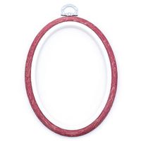 Bastidor Flexível para Bordado Oval Vermelho - Nurge 15cm