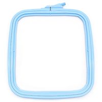 Bastidor Quadrado De Plástico Com Regulador Para Bordado Azul - Nurge    
 22,0x19,5 cm