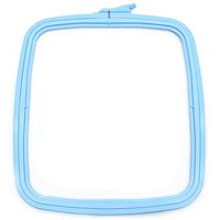 Bastidor Quadrado De Plástico Com Regulador Para Bordado Azul - Nurge    
 25,0x28,0 cm