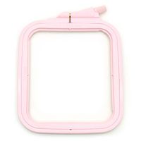 Bastidor Quadrado De Plástico Com Regulador Para Bordado Rosa - Nurge 11,0x95cm