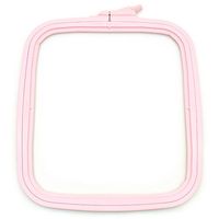 Bastidor Quadrado De Plástico Com Regulador Para Bordado Rosa - Nurge 22,0x19,5 cm