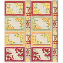 Tecido Estampado Para Patchwork - Frutas Realistas Jogo Americano 385204 Cor 2643 (0,60X1,40)