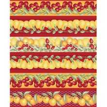 Tecido Estampado Para Patchwork - Frutas Realistas Barrado 430218 Cor 2642 (0,50X1,40)