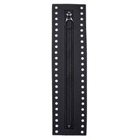 Fecho de Couro Sintético com Zíper para Bolsas - 23,5cm 10 - preto