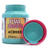 Tinta PVA Fosca para Artesanato 250ml - Acrilex 577 - turquesa