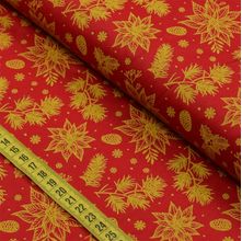 Tecido Estampado para Patchwork - Natal : Flor Espírito Santo Vermelho 2650 (0,50x1,50)