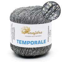 Linha Temporale 100g - Viscose com Fio Metálico 1060 chumbo/lurex prata