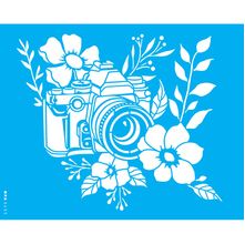 Stencil Opa 20 x 25 cm - Camera Com Flores - 3435