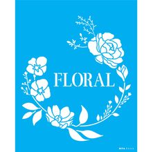 Stencil Opa 20 x 25 cm - Palavras Floral e Flores - 3444