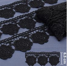 Guipir Flor 6,50 cm Preto - Ref. 432806 13,7 Metros - Círculo