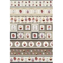 Tecido Estampado para Patchwork - Maison Chic : Barrados CupCake (0,50x1,40)