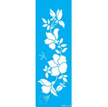 Stencil Opa 10 x 30 cm - Flores Azaleias - 3458