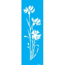 Stencil Opa 10 x 30 cm - Flores Centaurea Cyanus - 3459