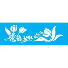 Stencil Opa 10 x 30 cm - Flores Tulipas III - 3464