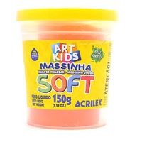 Massinha de Modelar Soft Acrilex - Pote 150 Gramas 105 laranja