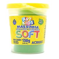 Massinha de Modelar Soft Acrilex - Pote 150 Gramas 101 verde