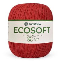Barbante Ecosoft EuroRoma nº06 422g 1000 vermelho