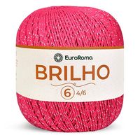 Barbante EuroRoma Brilho Prata 400g 550 pink