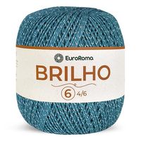 Barbante EuroRoma Brilho Prata 400g 902 azul petróleo