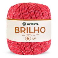 Barbante EuroRoma Brilho Prata 400g 1000 vermelho