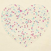 Base Acrílica Coração Decorada para Crochê - 20cm 66 - pink/azul