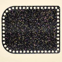 Base Acrílica Retangular Decorada para Crochê - 22x18cm 84 - preto