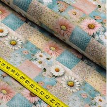 Tecido Estampado Para Patchwork - Patch Flores : Margarida 2 (0,50x1,50)