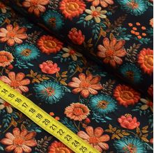 Tecido Estampado Para Patchwork - Flores Bordadas : Flor Bordada 1 (0,50x1,50)