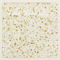 Base Acrílica Quadrada Decorada para Crochê - 15cm 53 - dourado