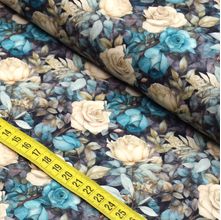 Tecido Estampado Para Patchwork - Florais Vintage : Blue 03 (0,50x1,50)