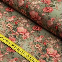 Tecido Estampado Para Patchwork - Florais Vintage : Coral 03 (0,50x1,50)