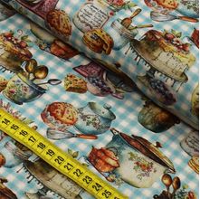 Tecido Estampado Para Patchwork - Cozinha da Vovó : Bolos e Utensilios (0,50x1,50)